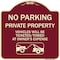 Signmission No Parking Private Property Vehicles Ticketed Towed Owners Expense Alum, 18" L, 18" H, BU-1818-23798 A-DES-BU-1818-23798 - alternate 1